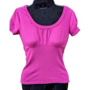 Energie Womens Y2K Babydoll Top M Hot Pink Preppy Feminine Soft Girl Milkmaid